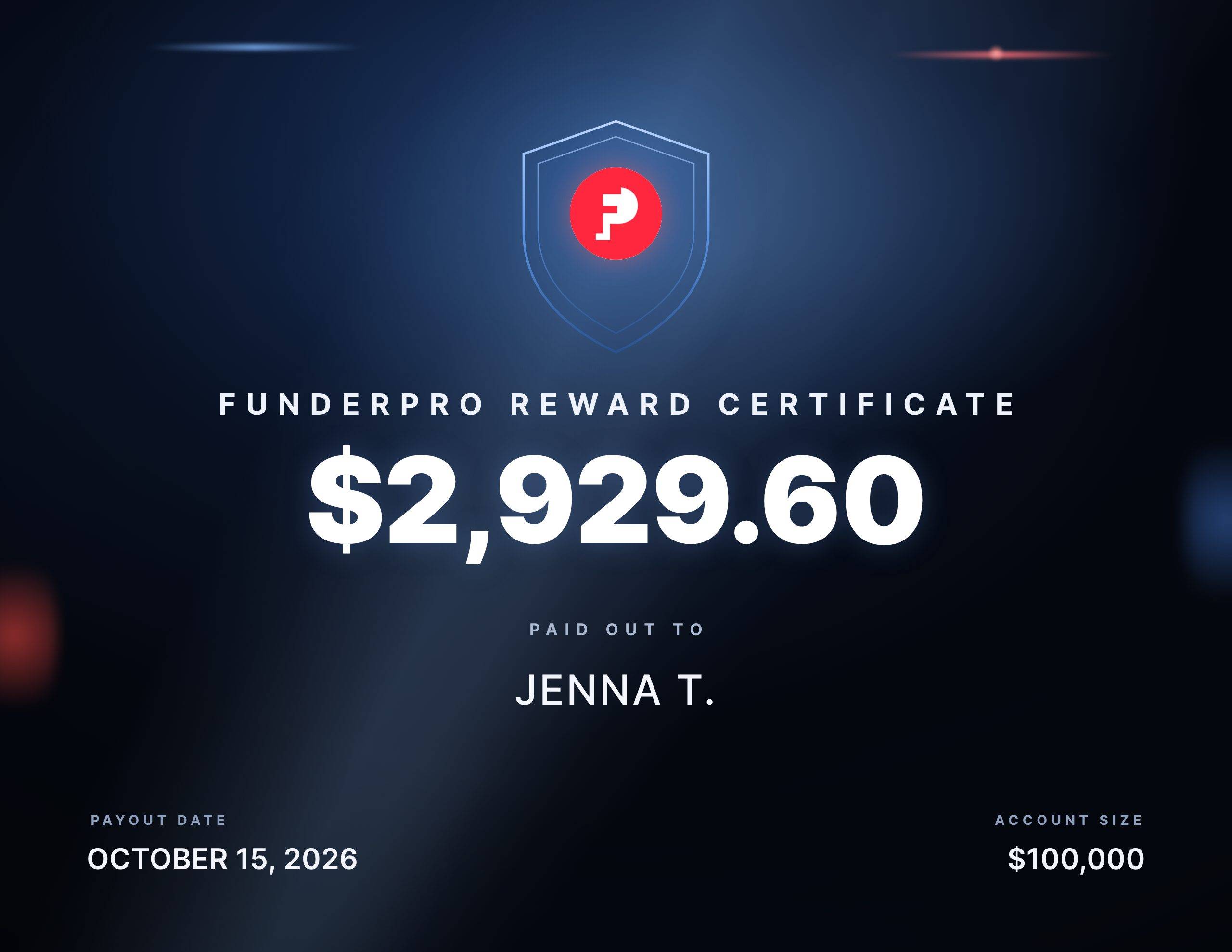 $2,929.60 reward paid out to Jenna T.